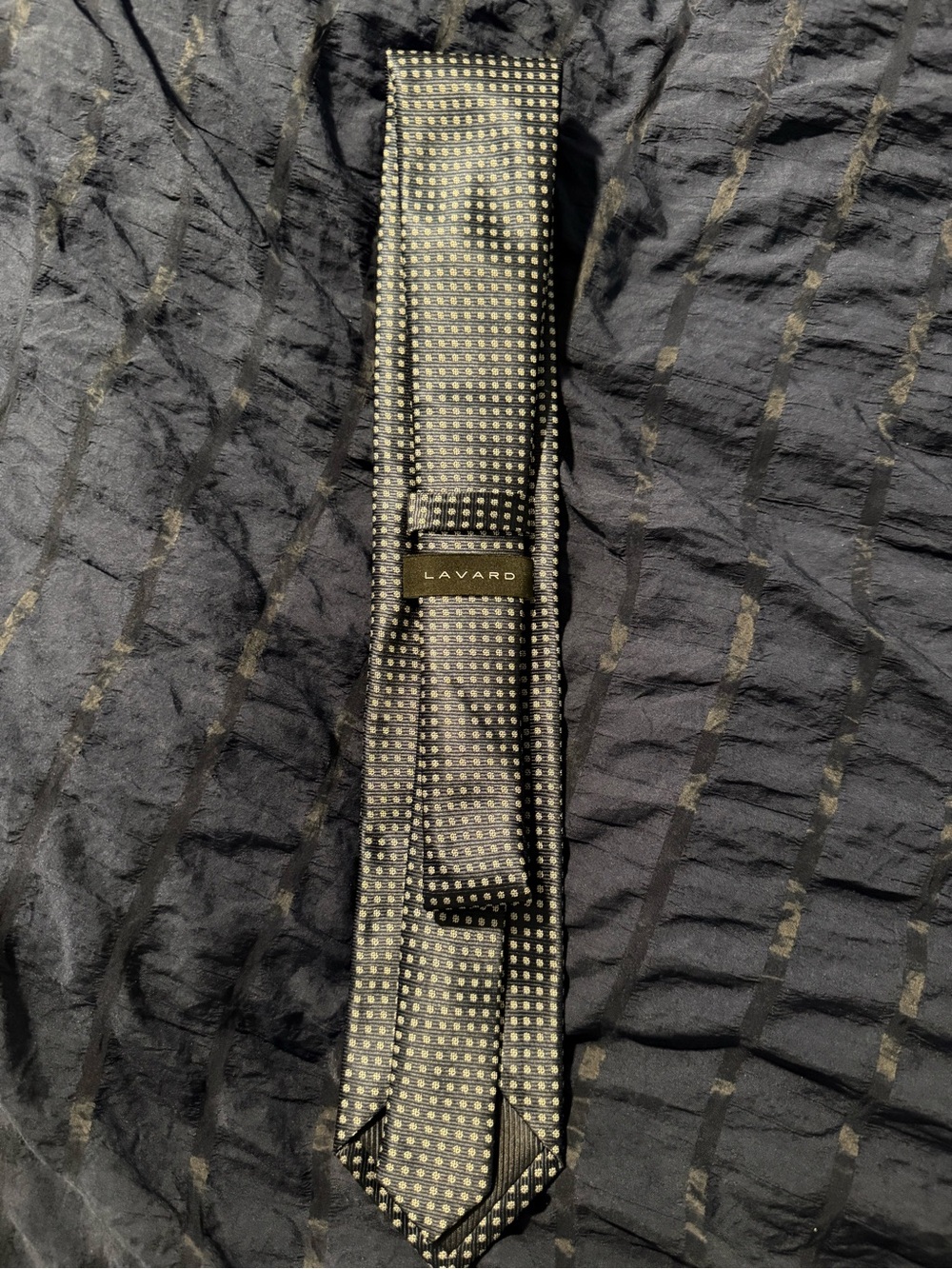 Lavard Black Tie with Gold Micro-Dot Pattern